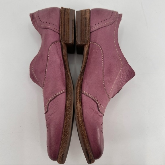 Blackstone Leather Slip On Oxford Shoes Purple Size 38 - Picture 4 of 6